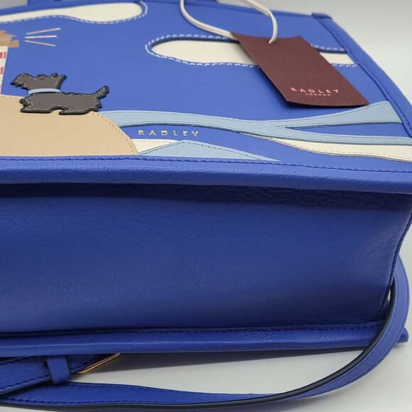 Radley London Shore Thing Small Blue Leather Satchel NWT! - Picture 10 of 15